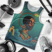 Togo Futuristic Afrocentric Woman Men Tank Top with Flag and Stars Design