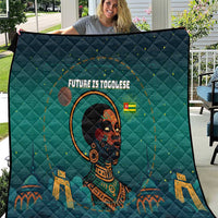 Togo Futuristic Afrocentric Woman Quilt with Flag and Stars Design