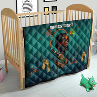 Togo Futuristic Afrocentric Woman Quilt with Flag and Stars Design