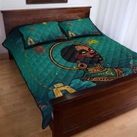 Togo Futuristic Afrocentric Woman Quilt Bed Set with Flag and Stars Design