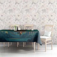 Togo Futuristic Afrocentric Woman Tablecloth with Flag and Stars Design