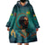 Togo Futuristic Afrocentric Woman Wearable Blanket Hoodie with Flag and Stars Design