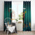 Togo Futuristic Afrocentric Woman Window Curtain with Flag and Stars Design