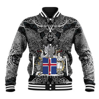 Icelandic Coat of Arms Baseball Jacket Viking Knotwork and National Flag Design