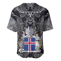 Icelandic Coat of Arms Baseball Jersey Viking Knotwork and National Flag Design