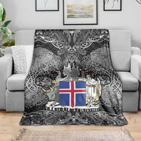 Icelandic Coat of Arms Blanket Viking Knotwork and National Flag Design