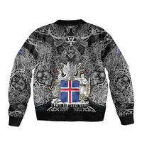 Icelandic Coat of Arms Bomber Jacket Viking Knotwork and National Flag Design