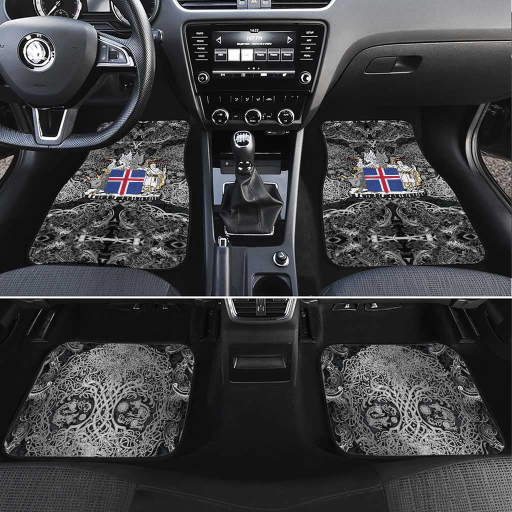 Icelandic Coat of Arms Car Mats Viking Knotwork and National Flag Design