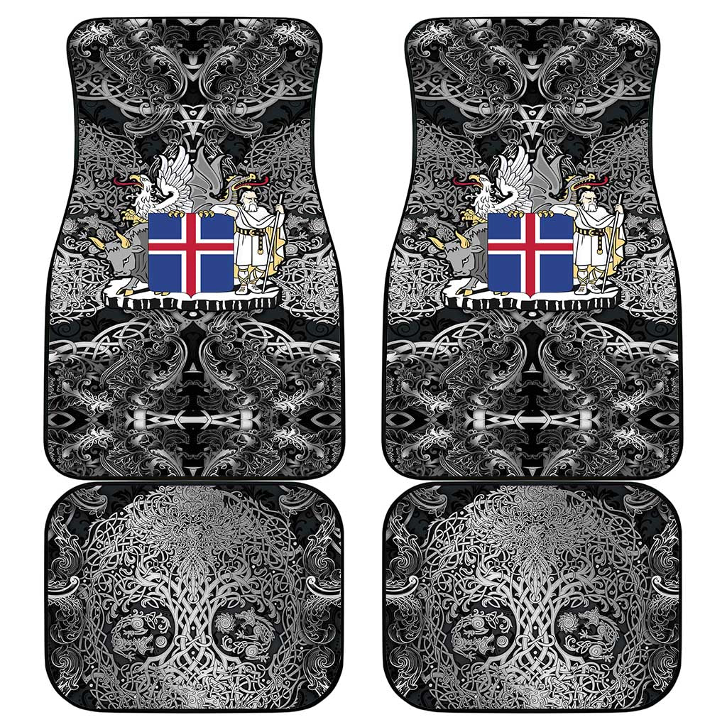 Icelandic Coat of Arms Car Mats Viking Knotwork and National Flag Design