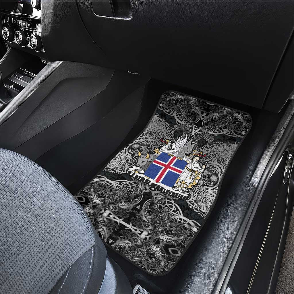 Icelandic Coat of Arms Car Mats Viking Knotwork and National Flag Design