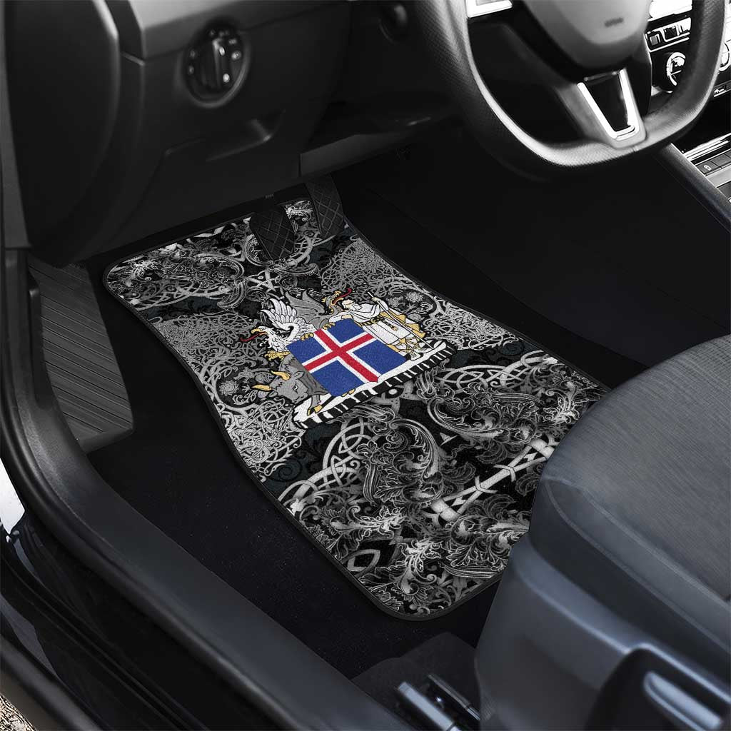 Icelandic Coat of Arms Car Mats Viking Knotwork and National Flag Design