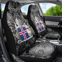 Icelandic Coat of Arms Car Seat Cover Viking Knotwork and National Flag Design