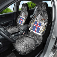 Icelandic Coat of Arms Car Seat Cover Viking Knotwork and National Flag Design