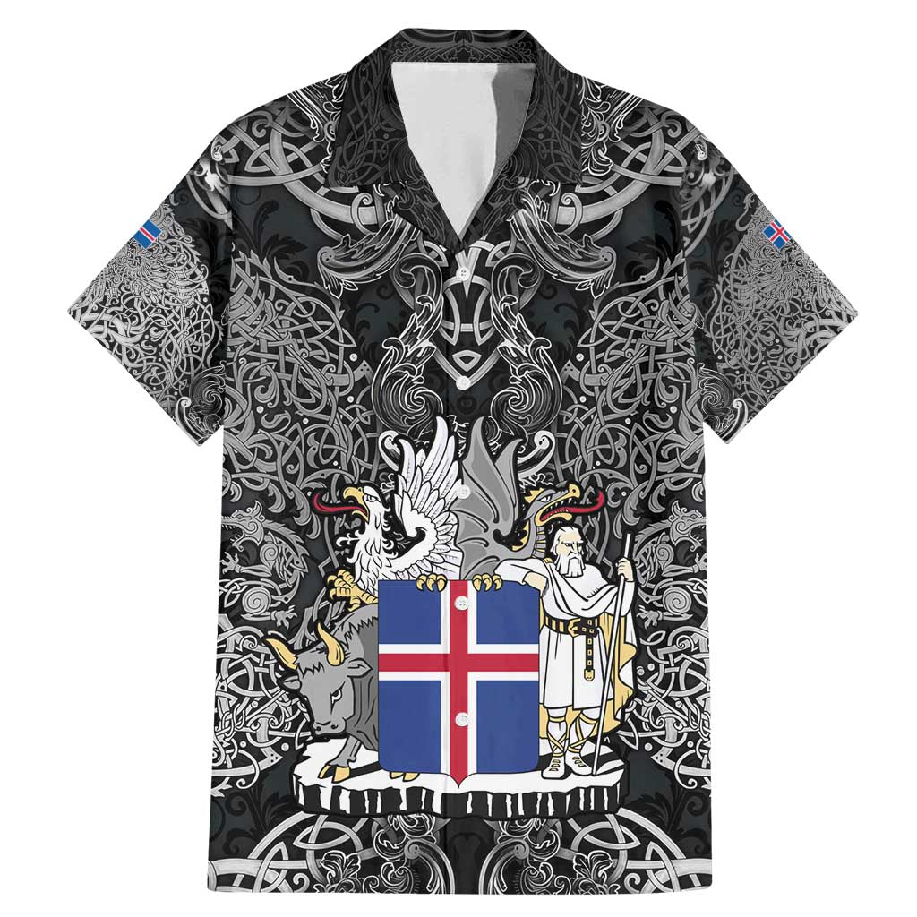 Icelandic Coat of Arms Family Matching Mermaid Dress and Hawaiian Shirt Viking Knotwork and National Flag Design