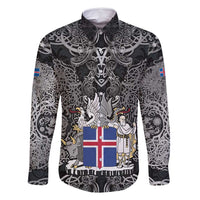 Icelandic Coat of Arms Family Matching Summer Maxi Dress and Hawaiian Shirt Viking Knotwork and National Flag Design