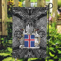 Icelandic Coat of Arms Garden Flag Viking Knotwork and National Flag Design