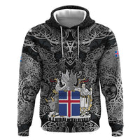 Icelandic Coat of Arms Hoodie Viking Knotwork and National Flag Design