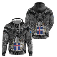Icelandic Coat of Arms Hoodie Viking Knotwork and National Flag Design