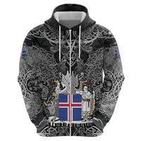 Icelandic Coat of Arms Hoodie Viking Knotwork and National Flag Design