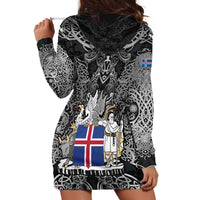Icelandic Coat of Arms Hoodie Dress Viking Knotwork and National Flag Design