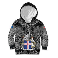 Icelandic Coat of Arms Kid Hoodie Viking Knotwork and National Flag Design