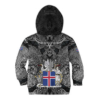 Icelandic Coat of Arms Kid Hoodie Viking Knotwork and National Flag Design