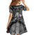 Icelandic Coat of Arms Kid Short Sleeve Dress Viking Knotwork and National Flag Design