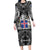 Icelandic Coat of Arms Long Sleeve Bodycon Dress Viking Knotwork and National Flag Design