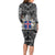 Icelandic Coat of Arms Long Sleeve Bodycon Dress Viking Knotwork and National Flag Design
