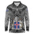Icelandic Coat of Arms Long Sleeve Polo Shirt Viking Knotwork and National Flag Design