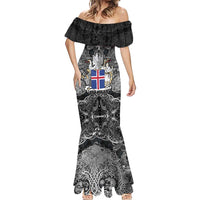 Icelandic Coat of Arms Mermaid Dress Viking Knotwork and National Flag Design