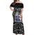 Icelandic Coat of Arms Off Shoulder Maxi Dress Viking Knotwork and National Flag Design