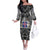 Icelandic Coat of Arms Off The Shoulder Long Sleeve Dress Viking Knotwork and National Flag Design