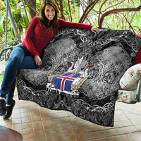 Icelandic Coat of Arms Quilt Viking Knotwork and National Flag Design