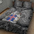 Icelandic Coat of Arms Quilt Bed Set Viking Knotwork and National Flag Design