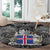 Icelandic Coat of Arms Round Carpet Viking Knotwork and National Flag Design