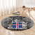 Icelandic Coat of Arms Round Carpet Viking Knotwork and National Flag Design