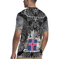 Icelandic Coat of Arms Rugby Jersey Viking Knotwork and National Flag Design
