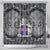 Icelandic Coat of Arms Shower Curtain Viking Knotwork and National Flag Design
