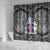 Icelandic Coat of Arms Shower Curtain Viking Knotwork and National Flag Design