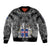 Icelandic Coat of Arms Sleeve Zip Bomber Jacket Viking Knotwork and National Flag Design
