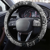 Icelandic Coat of Arms Steering Wheel Cover Viking Knotwork and National Flag Design