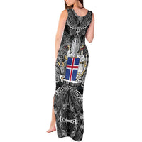 Icelandic Coat of Arms Tank Maxi Dress Viking Knotwork and National Flag Design