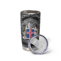 Icelandic Coat of Arms Tumbler Cup Viking Knotwork and National Flag Design