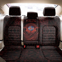 Iceland Vikings Back Car Seat Cover Norse Runes with Raven and Longship Design Featuring National Flag