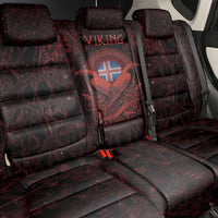Iceland Vikings Back Car Seat Cover Norse Runes with Raven and Longship Design Featuring National Flag