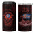 Iceland Vikings 4 in 1 Can Cooler Tumbler Norse Runes with Raven and Longship Design Featuring National Flag