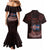 Iceland Vikings Couples Matching Mermaid Dress and Hawaiian Shirt Norse Runes with Raven and Longship Design Featuring National Flag