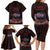 Iceland Vikings Family Matching Long Sleeve Bodycon Dress and Hawaiian Shirt Norse Runes with Raven and Longship Design Featuring National Flag