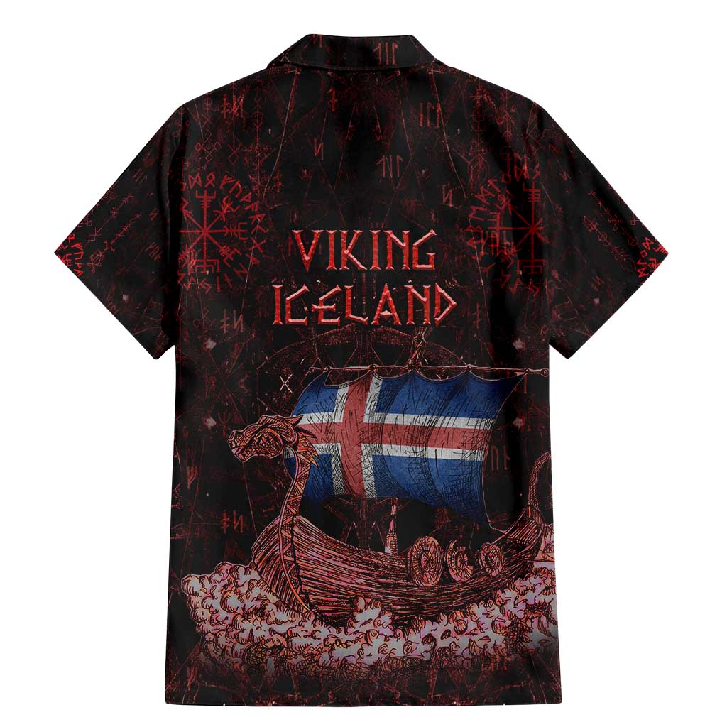 Iceland Vikings Family Matching Mermaid Dress and Hawaiian Shirt Norse Runes with Raven and Longship Design Featuring National Flag